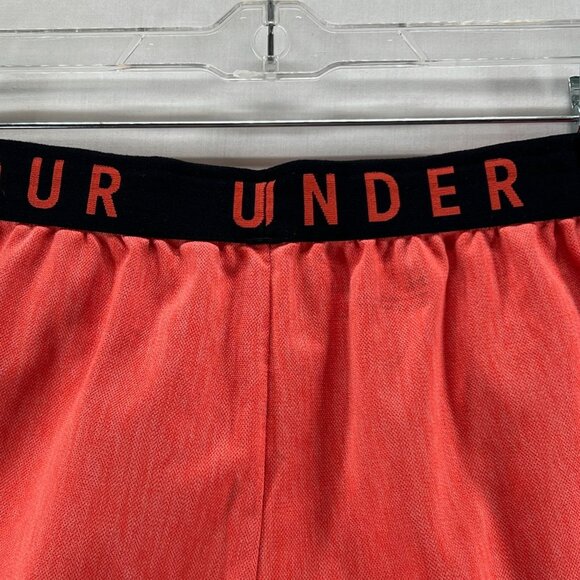 Under Armour Play Up 3.0 Shorts Womens S Activewear Running Elastic Waist Orange - Picture 7 of 10